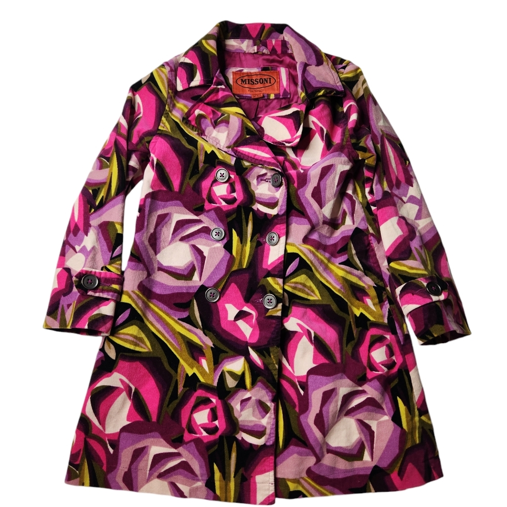 Toddler Girl Missoni for Target Jacket Trench Coat Flowers Purple Size XL